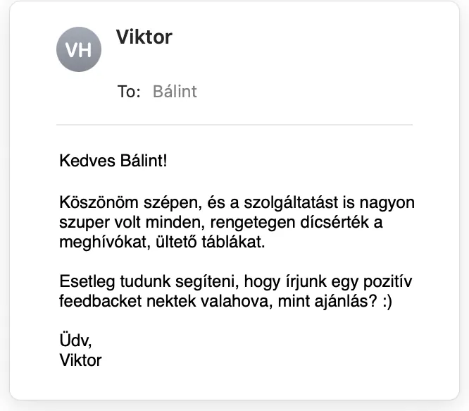 Ügyfél-visszajelzés képernyőképe (9)